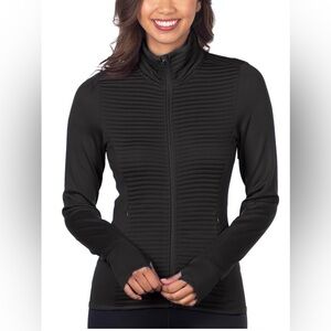Elegant Black Ribbed‎ Women's Jacket